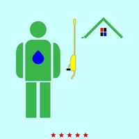 Power washing and gutter cleaning set icon . vector