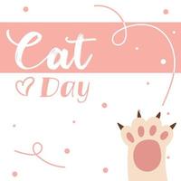 World Cat Day. Vector illustration. International holiday. Hug your cat, meow.