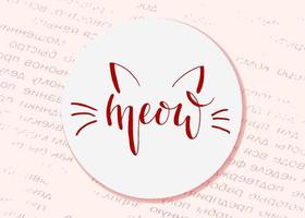 día mundial del gato. fiesta internacional. ilustración vectorial letras sobre un fondo rosa. vector