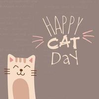 World Cat Day. Vector illustration. International holiday. Hug your cat, meow.