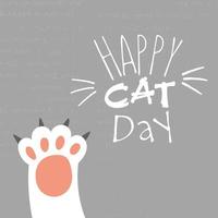 World Cat Day. Vector illustration. International holiday. Hug your cat, meow.