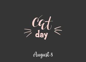 World Cat Day. International holiday. Vector illustration. Lettering on a gray background.