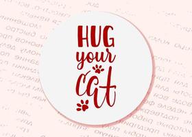 World Cat Day. International holiday. Vector illustration. Lettering on a pink background.