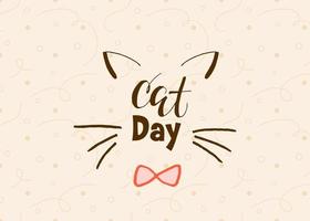 día mundial del gato. fiesta internacional. ilustración vectorial letras sobre un fondo beige. vector