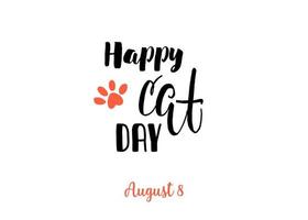 World Cat Day. International holiday. Vector illustration. Lettering on a white background.