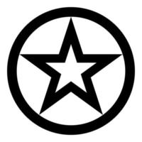 Star in circle icon black color vector illustration flat style image