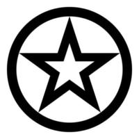 Star in circle icon black color vector illustration flat style image