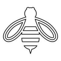 Bee honey contour outline icon black color vector illustration flat style image