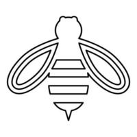 Bee honey contour outline icon black color vector illustration flat style image