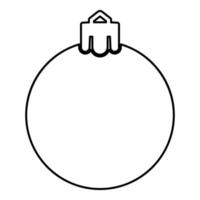 New Year's ball Christmas sphere toy contour outline icon black color vector illustration flat style image