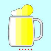 vaso de cerveza es icono de color. vector