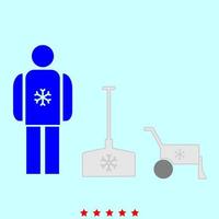 Snow removal set it is color icon . vector