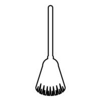 Broom Besom made from twigs Tool for cleaning Sweep concept Panicle Halloween accessory contour outline icon black color vector illustration flat style image