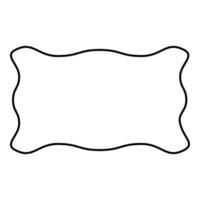 Rectangular banner layout wave shape frame application poster Blank mockup Empty template contour outline icon black color vector illustration flat style image