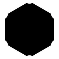 Hexagon with rounded corners icon black color vector illustration flat style image