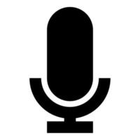Microphone icon black color vector illustration flat style image
