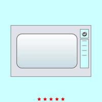 Microwave oven set it is color icon . vector