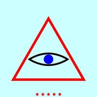 All seeing eye symbol it is icon . vector