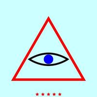 All seeing eye symbol it is icon . vector