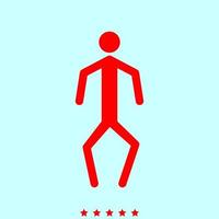 A man with crooked legs it is icon . vector