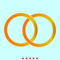 Two bonded wedding rings it is icon . vector