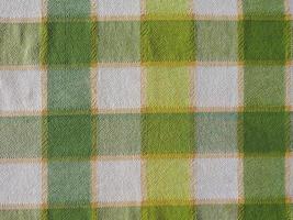 chequered green white fabric texture background photo
