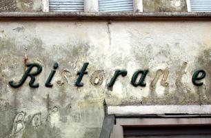 Ancient derelict Ristorante Restaurant sign photo
