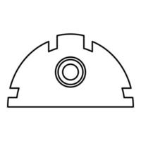 casco para construcción seguridad casco contorno contorno icono negro color vector ilustración estilo plano imagen