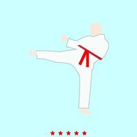 el hombre de karate establece que es un icono de color. vector