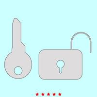 Key and lock set it is color icon . vector