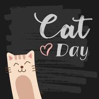 World Cat Day. Vector illustration. International holiday. Hug your cat, meow.