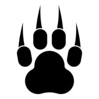 Print paw wild animal with claw track footprint predatory pawprint icon black color vector illustration flat style image