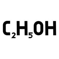 Chemical formula C2H5OH ethanol Ethyl alcohol icon black color vector illustration flat style image