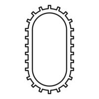 Strap for engine washing machine Cambelt Shootless belt contour outline icon black color vector illustration flat style image