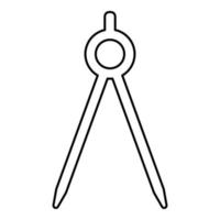 Divider circulus Circinus contour outline icon black color vector illustration flat style image