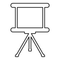 Board for presentations business screen billboard projector roller contour outline icon black color vector illustration flat style image