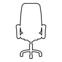 Office chair recliner contour outline icon black color vector illustration flat style image