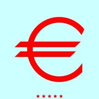 Euro symbol it is color icon . vector