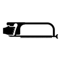 Hacksaw for metal in hand Saw tool Cutting icon black color vector illustration flat style image