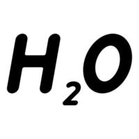 fórmula química h2o agua icono color negro vector ilustración estilo plano imagen