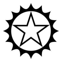 Star in circlre with sharp edges icon black color vector illustration flat style image