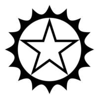 Star in circlre with sharp edges icon black color vector illustration flat style image