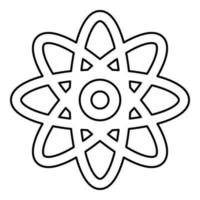 Atom molecular sign contour outline icon black color vector illustration flat style image