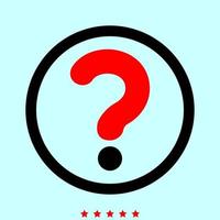 Question mark in a circle it is color icon . vector