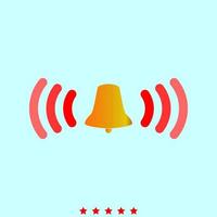 Ringing bell set it is color icon . vector