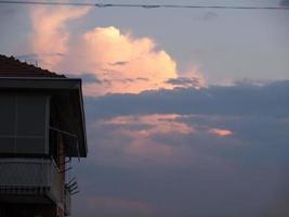 red clouds at sunset photo