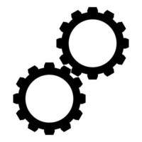 Two gears gearwheel cog set Cogwheels connected in working mechanism icon black color vector illustration flat style image