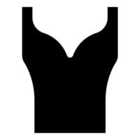 ropa de mujer top dress jersey camisa blusa jumper singlet icono color negro vector ilustración estilo plano imagen