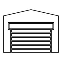 puerta de garaje para coche persiana enrollable hangar almacén contorno contorno icono negro color vector ilustración estilo plano imagen