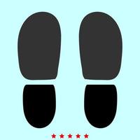 Traces the heels of shoes it is color icon . vector